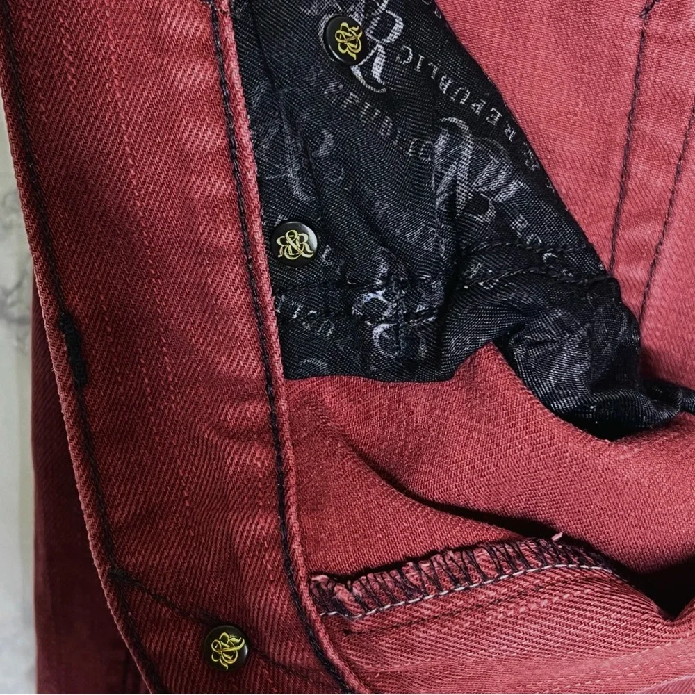 ⭐️ Rock & Republic Men’s Colburg Brick Red Straight Leg Y2K Jeans Size 30x32 - Picture 12 of 16